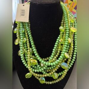 Sassy Jones Vibrant Green Multi-Strand Necklace with removable strands